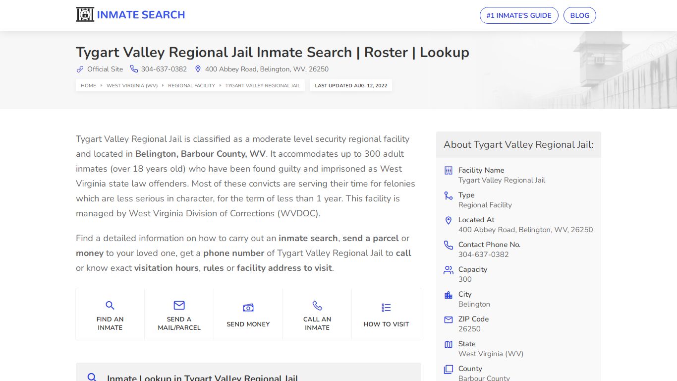 Tygart Valley Regional Jail Inmate Search | Roster | Lookup